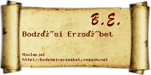 Bodzási Erzsébet névjegykártya